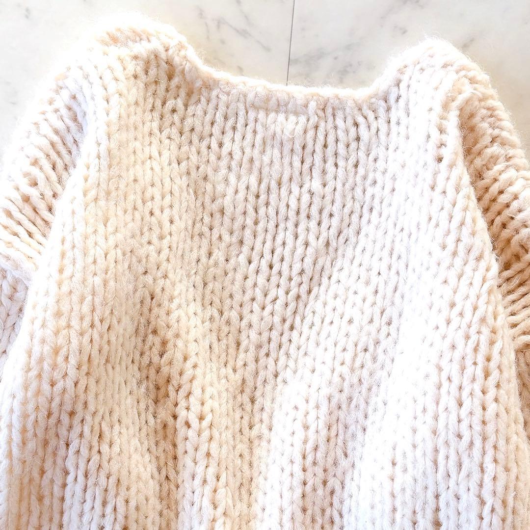 美品 ウィムガゼット モヘア混 ローゲージニットカーディガン パフスリーブ