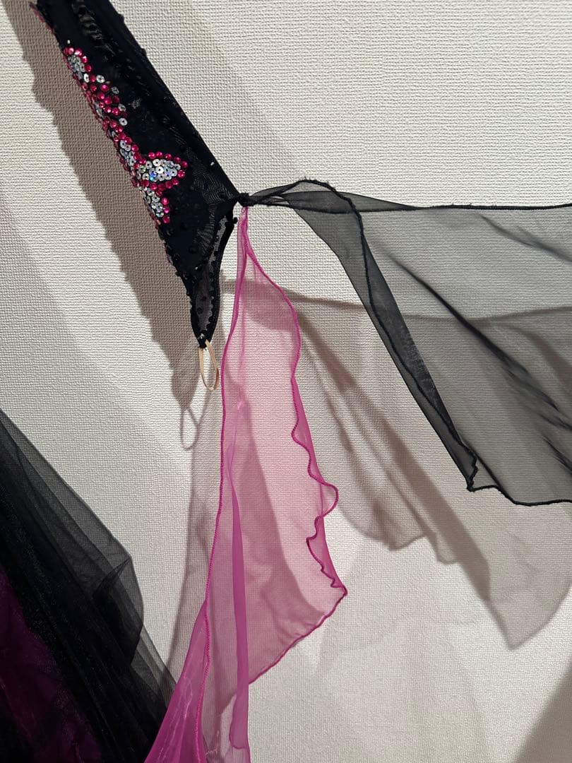 さ*餅様 社交ダンスドレス 黒と紫グラデーションLサイズ　VeRtigoヴァーテ