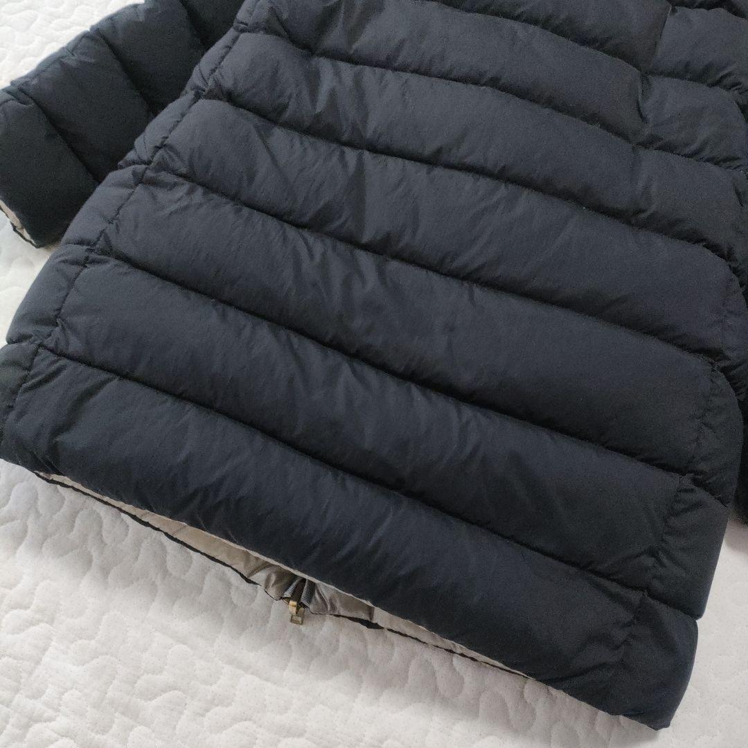 HERNO　ダウンコート　フード着脱可能　黒×グレー　42