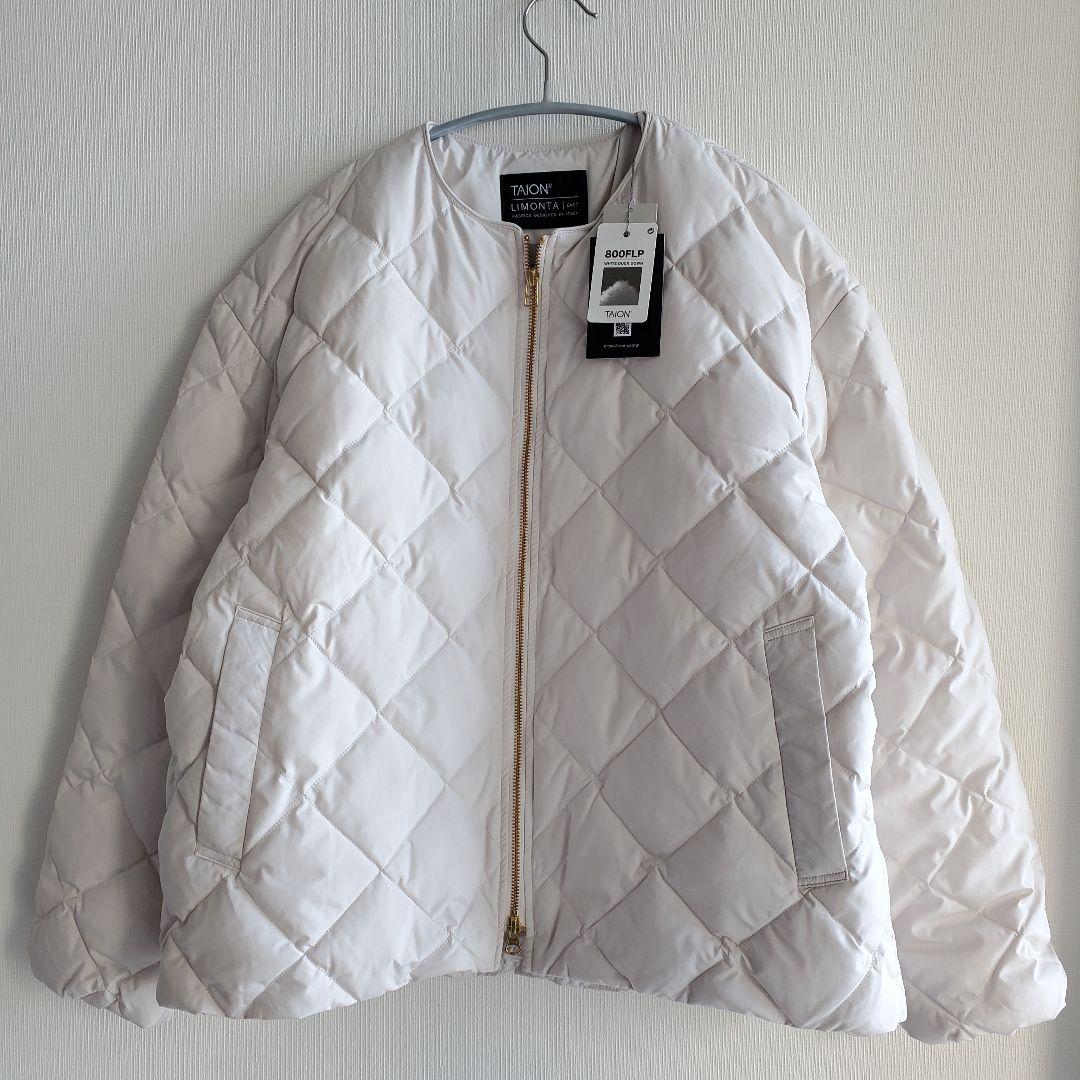新品【TAION×UNFILO】キルティングダウンショート丈ブルゾンアイボリーL