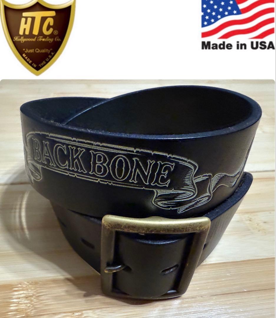 バイカー必見‼️⭐️極美品⭐️HTC ×BACKBONEコラボベルト⭐️ブラックレザー