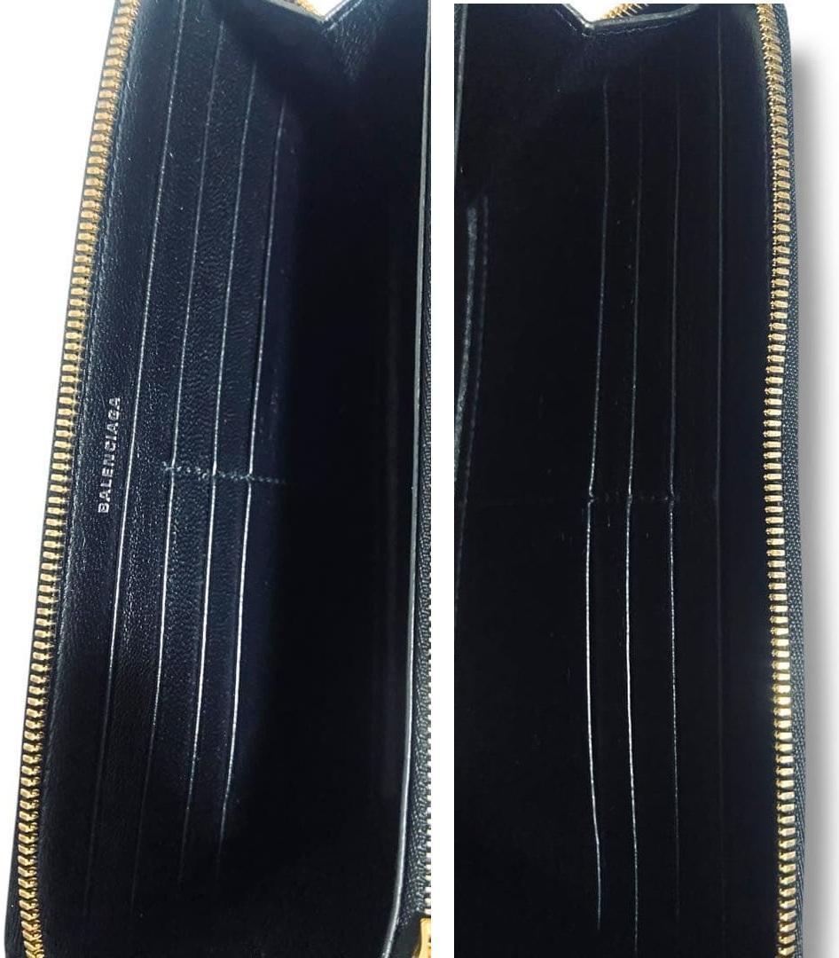 美品 バレンシアガ BALENCIAGA ラウンド ゴールド ファスナー 長財布