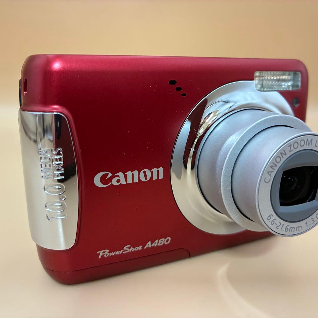 ★極美品★ Canon PowerShot A480 レッド 単3電池 箱