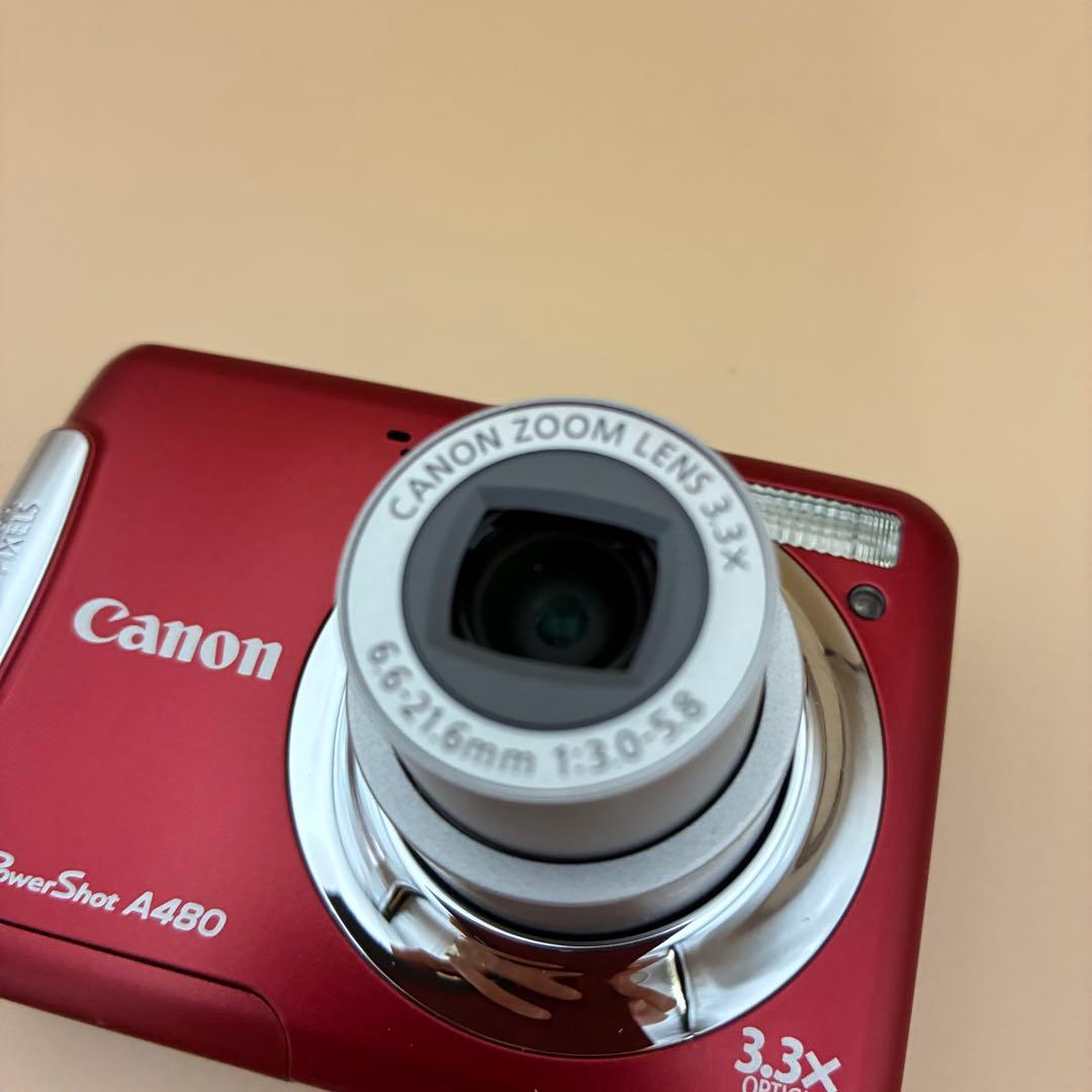 ★極美品★ Canon PowerShot A480 レッド 単3電池 箱