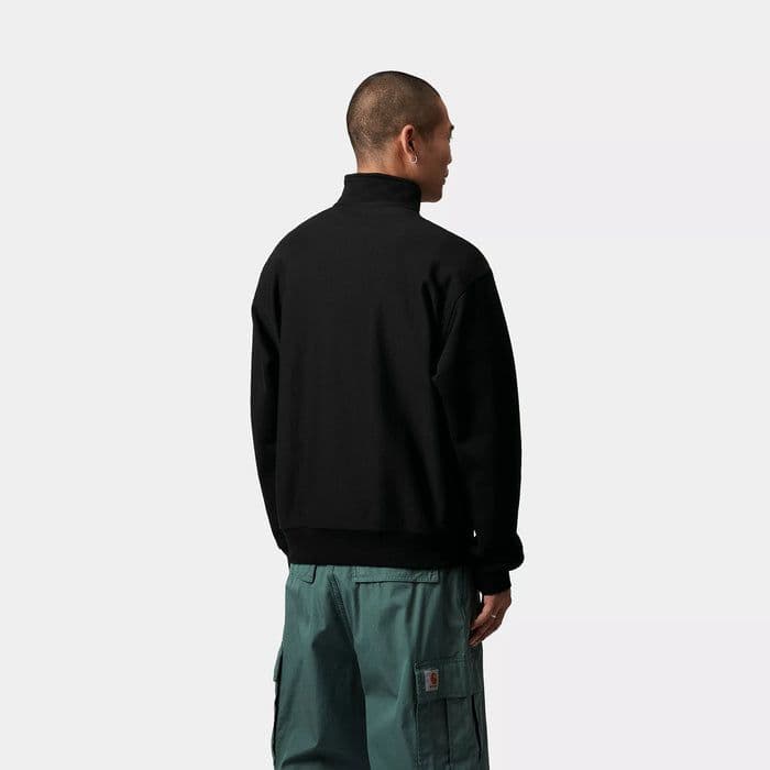 カーハート　Ｌ　ハーフジップ　アメリカン　スクリプト　スウェットシャツ　黒