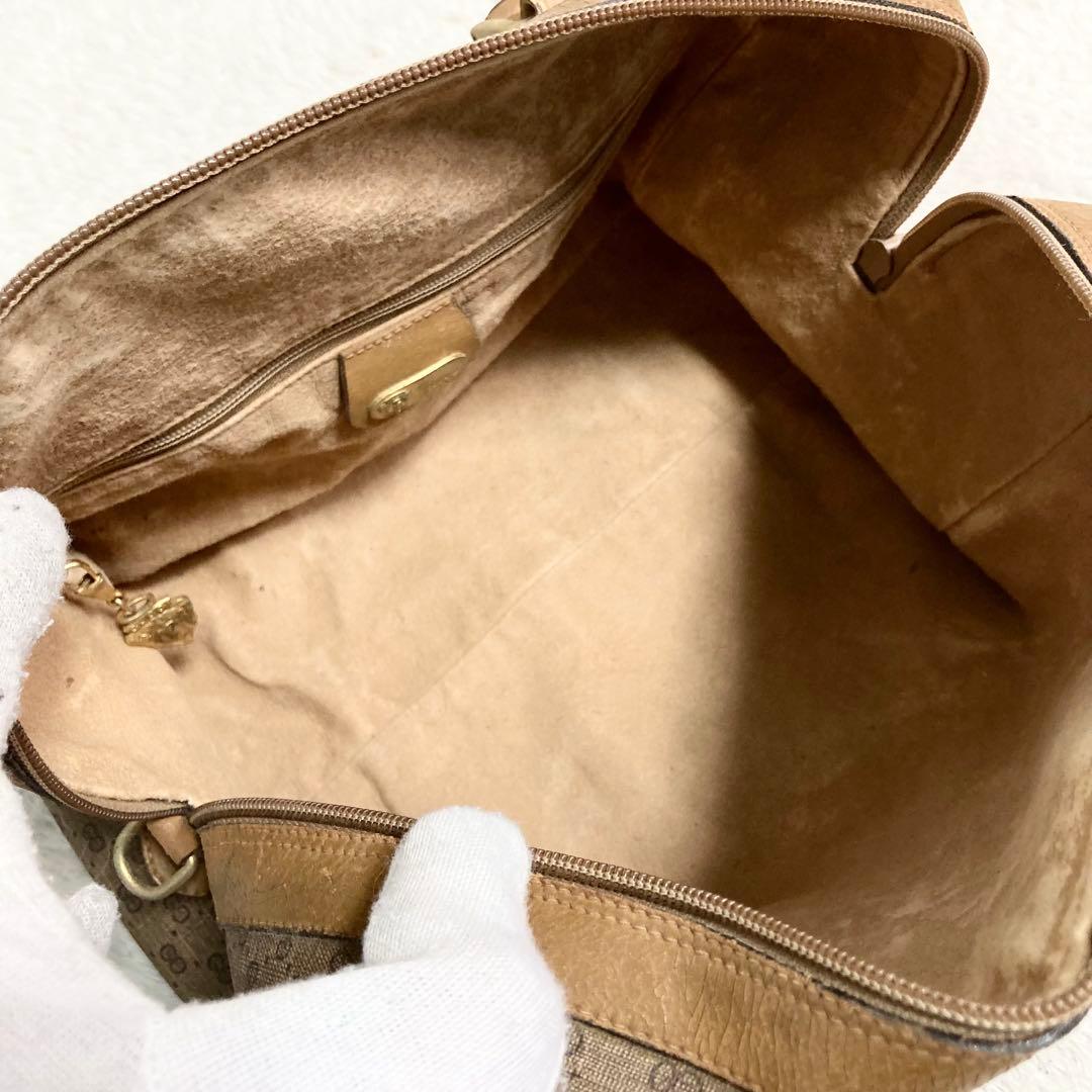 グッチ ボストンバッグ ハンド GG 金具 レザー　希少 金具 ロゴ 大容量