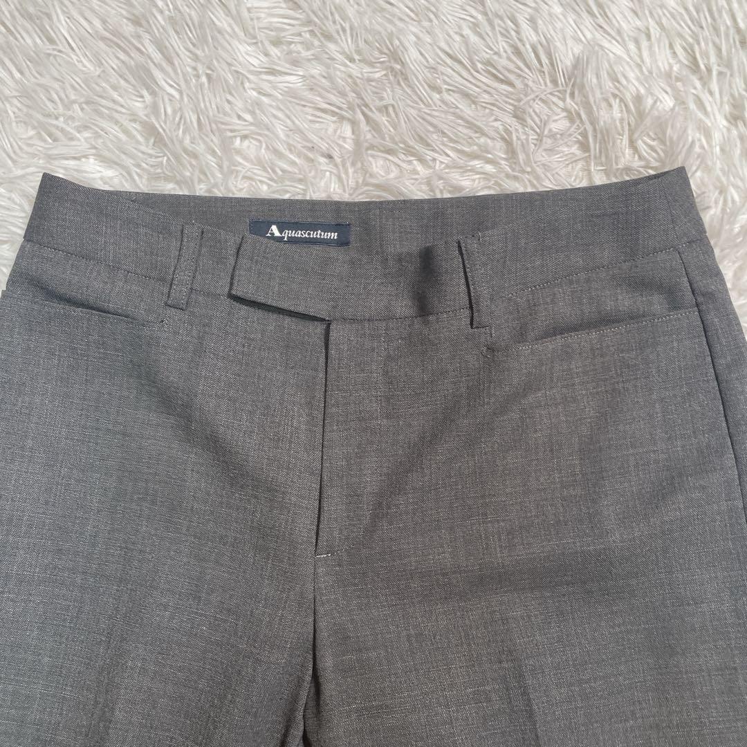 シルク混　アクアスキュータム　パンツスーツ　グレー　13 XL