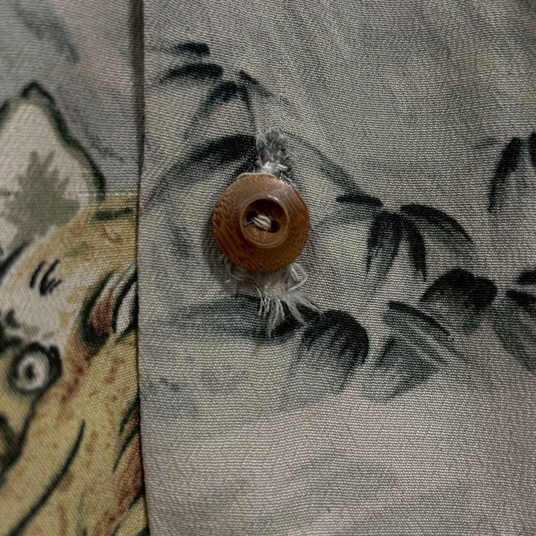 1【人気Lサイズ】サンサーフ☆総柄 タイガー 大人気モデル アロハシャツ119