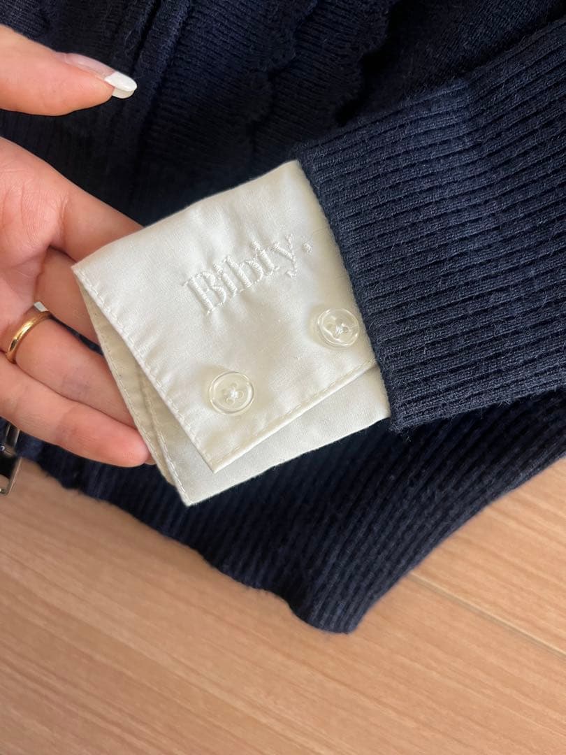 美品bibiy SUSIE SHIRT KNIT シャツニット 正規品ネイビー
