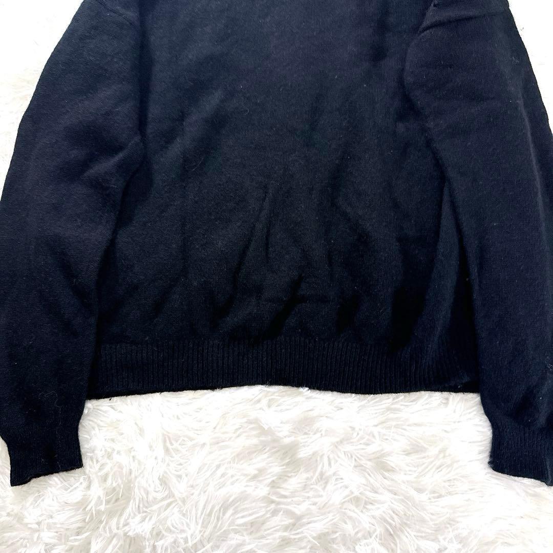 マックスマーラ ニット セーター カシミヤ M 黒 ハート ビッグロゴ 白タグ