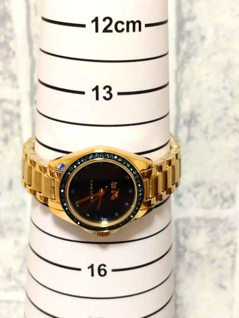 極美品　稼働　コーチ　箱付き　ゴールド　石付き　腕時計　馬車　説明書付き