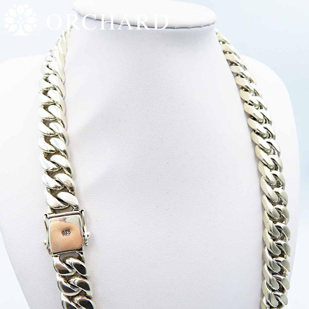 匿名配送/シルバー925/ネックレス/マイアミキューバンチェーン/45cm