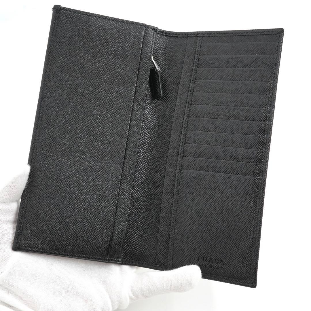 ✨新品未使用・箱付き✨　PRADA 長財布　サフィアーノ　レザー　三角プレート