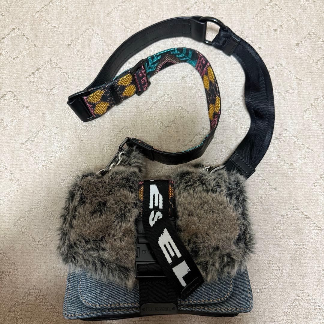 【DIESEL/ディーゼル】デニムファーショルダーバッグハンドバック