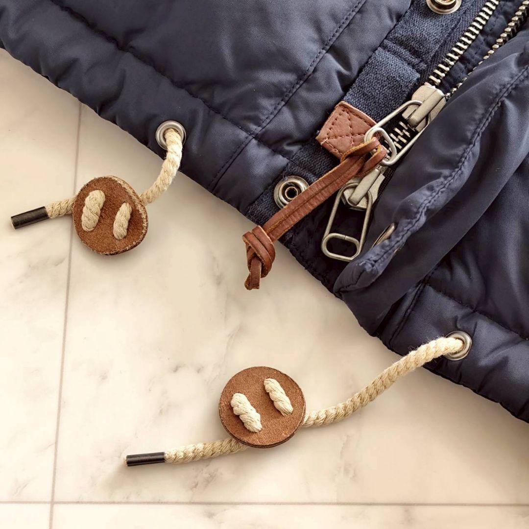 ポロラルフローレン フード レザー ポニー刺繍 ダウンベスト ネイビー