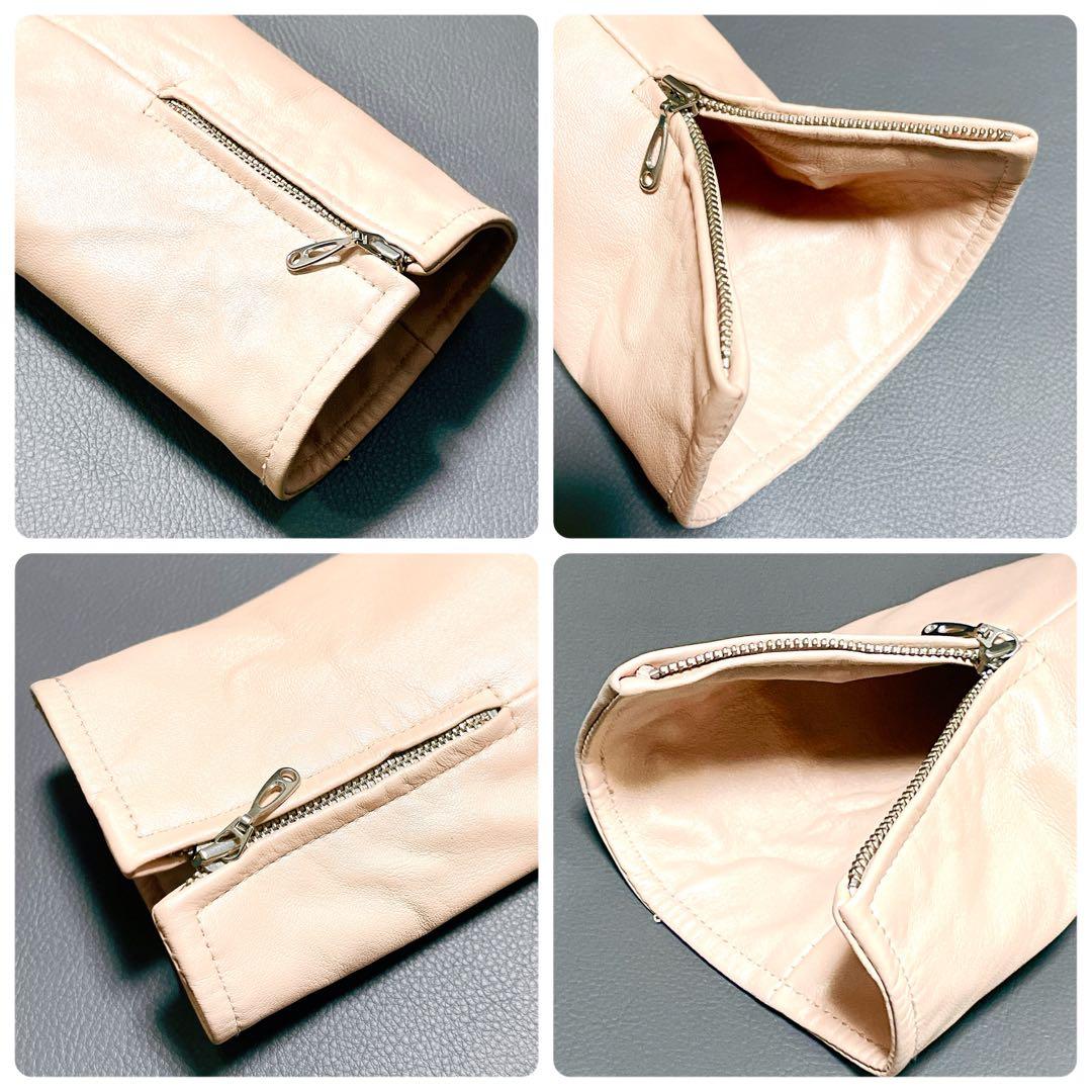 ★美品★バルマン　レザージャケット　ノーカラー　ペプラム　羊革 　9号(578)