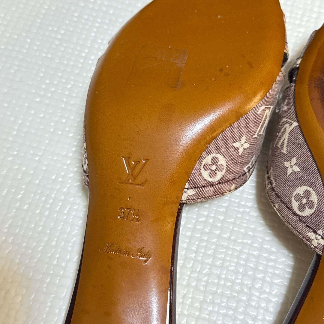 LOUIS VUITTON ブラウン クロスストラップミュール