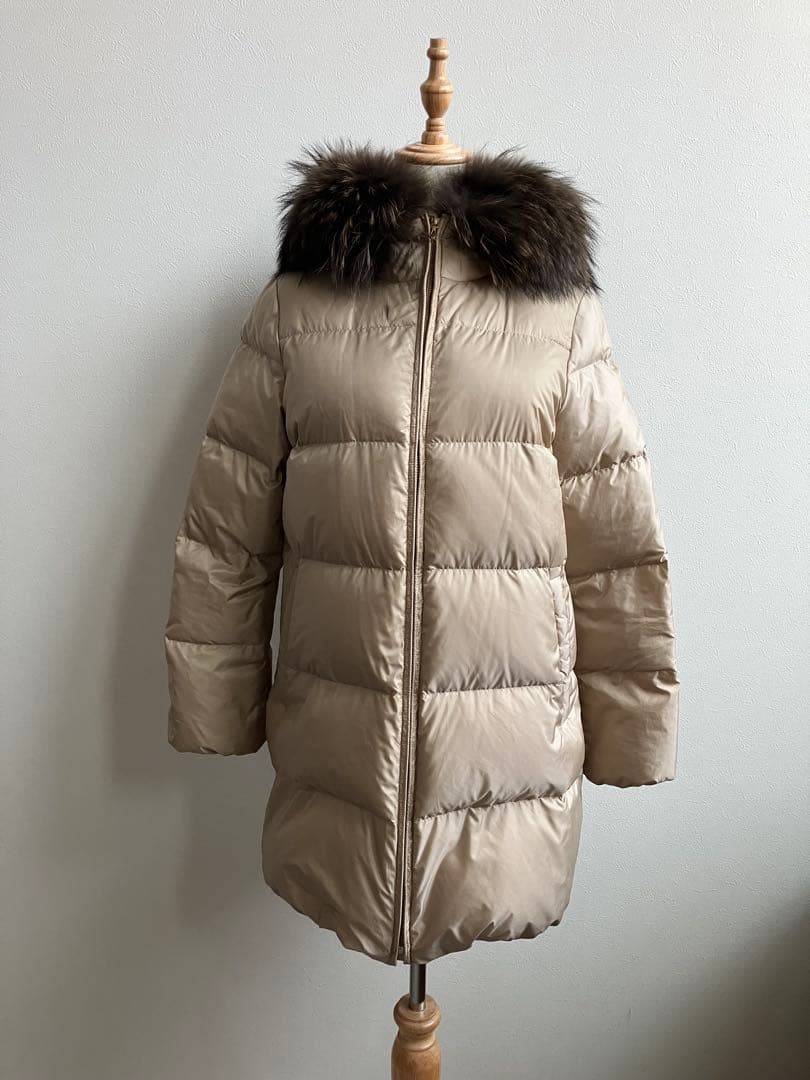 ★ ナノユニバース 西川ダウン リアルファー付 ロング ダウンジャケット