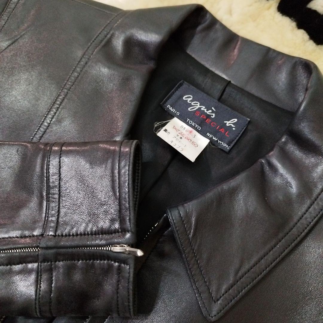 mizu様売約済みagnes b ブラック　レザージャケット ブルゾンライダース