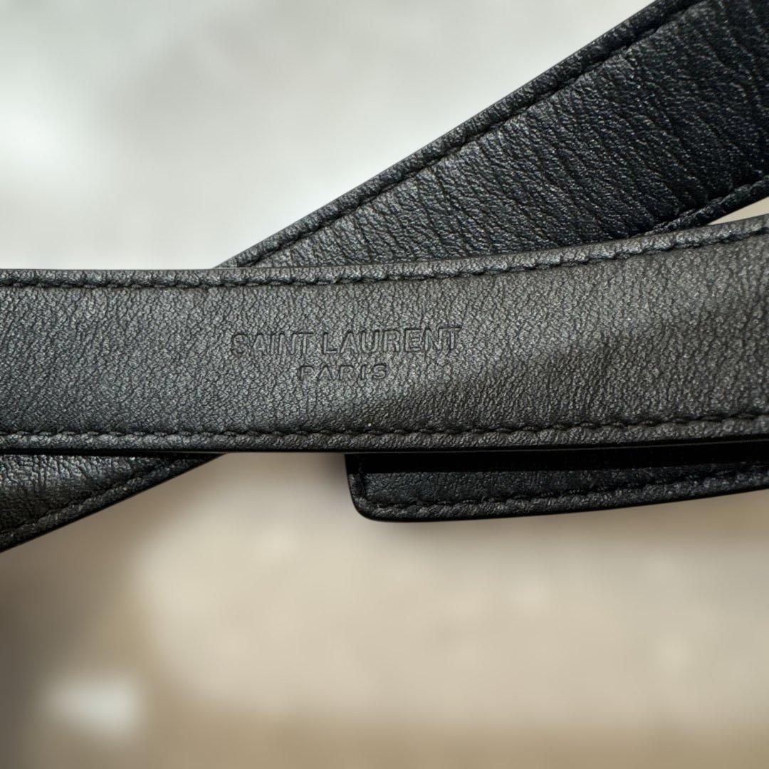 SAINT LAURENT サンローラン　黒 レザー ベルト85センチ