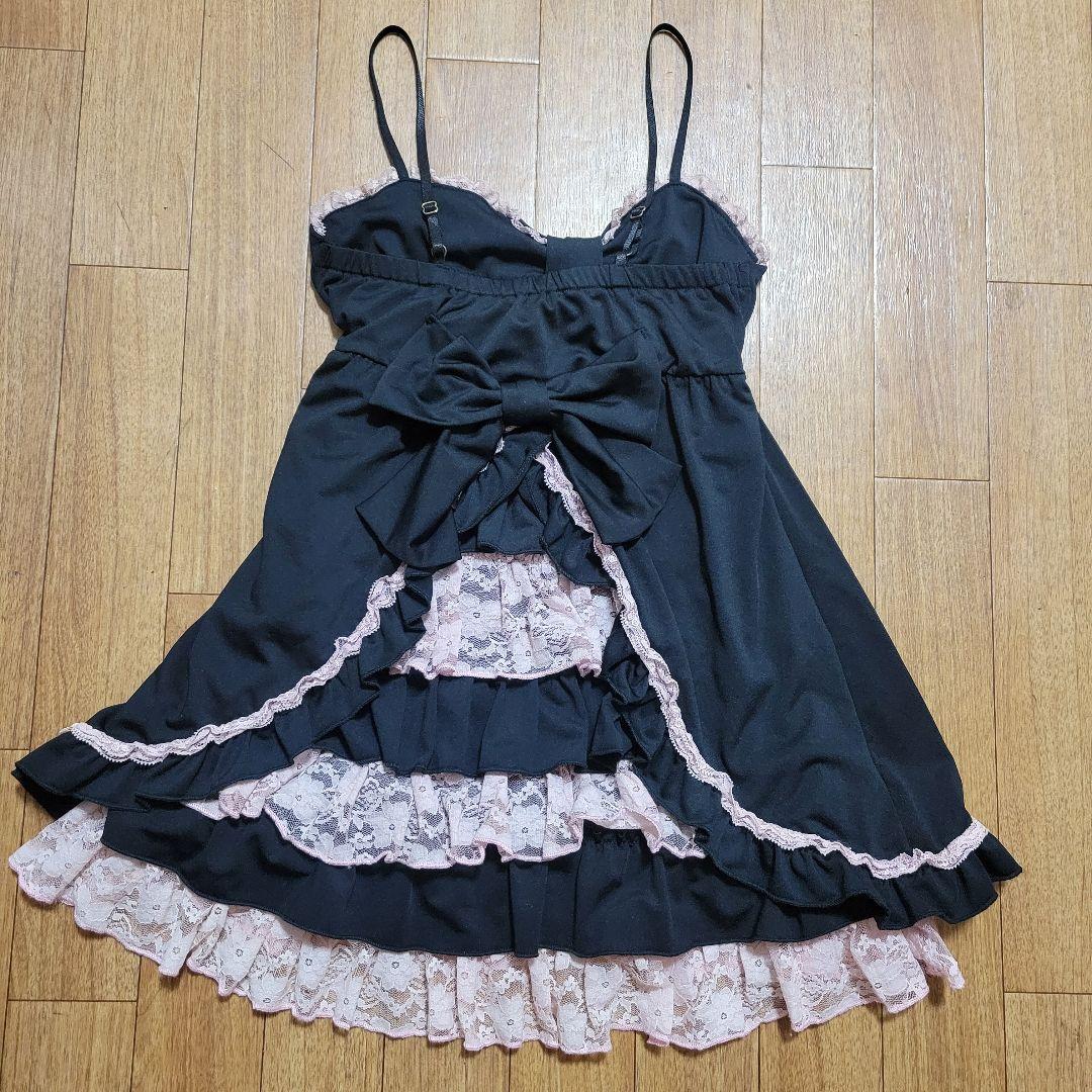 y2k 平成 姫ギャル キャミソール フリル レース ティアード リボン