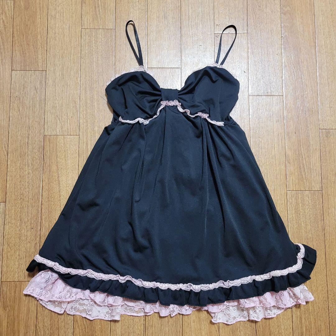 y2k 平成 姫ギャル キャミソール フリル レース ティアード リボン