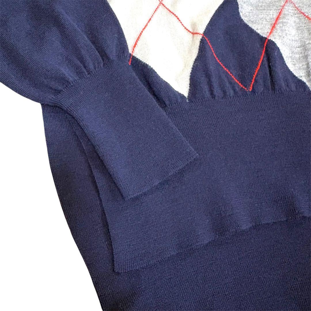 美品　セリーヌ　ニット　フィービー期　アーガイル柄　CELINE　ネイビー