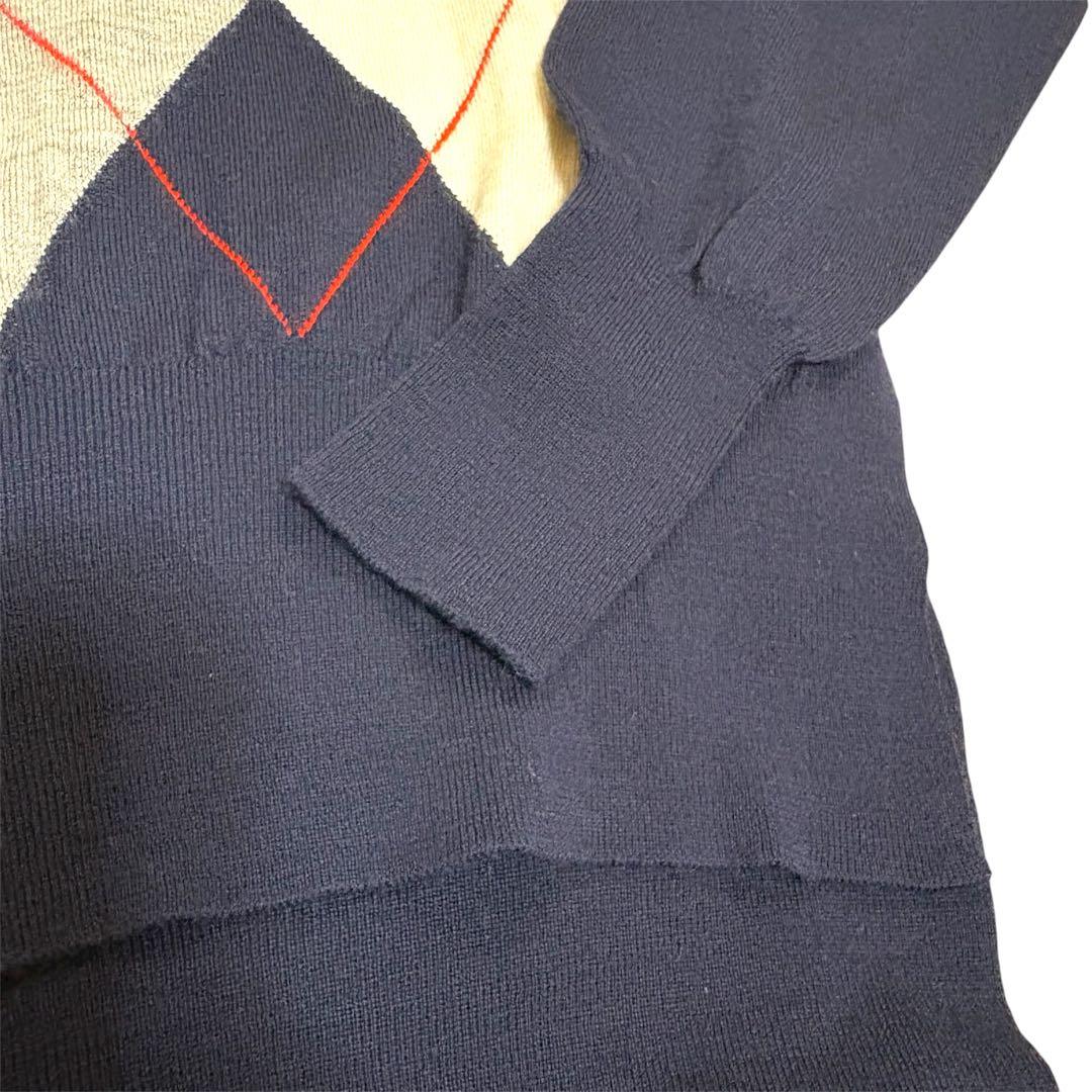 美品　セリーヌ　ニット　フィービー期　アーガイル柄　CELINE　ネイビー