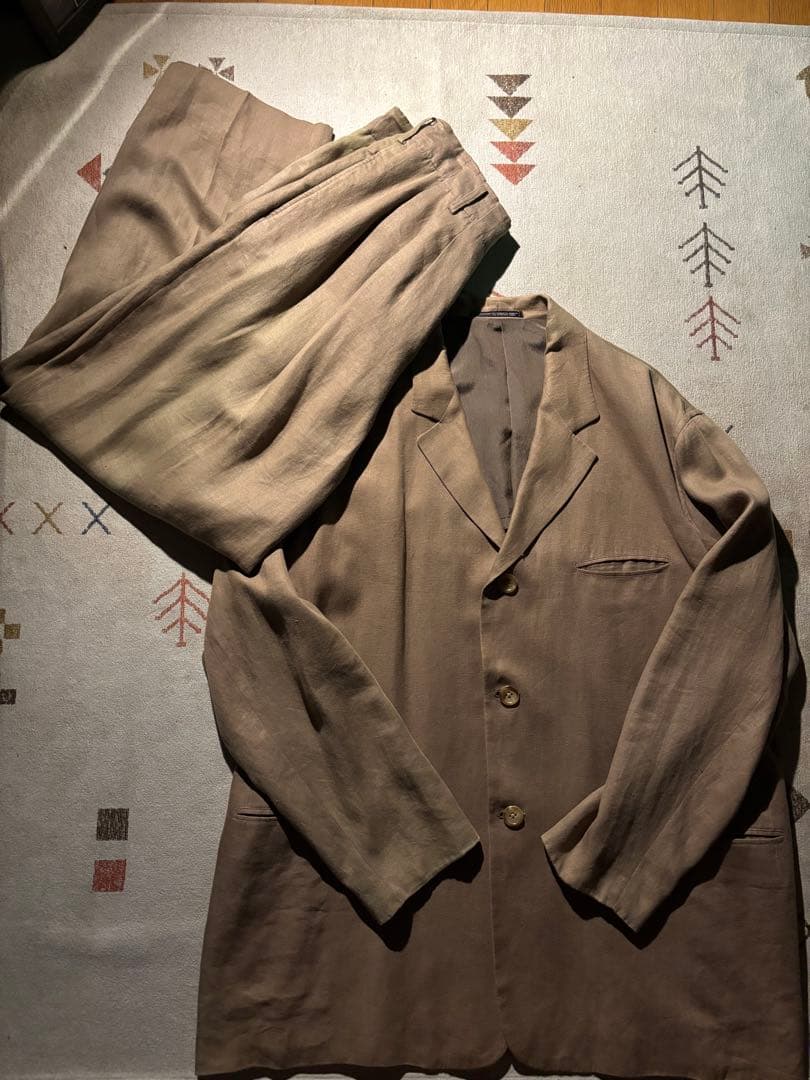 ヨウジヤマモト　ヴィンテージ　リネン　ベージュ　モード　超希少　セットアップ