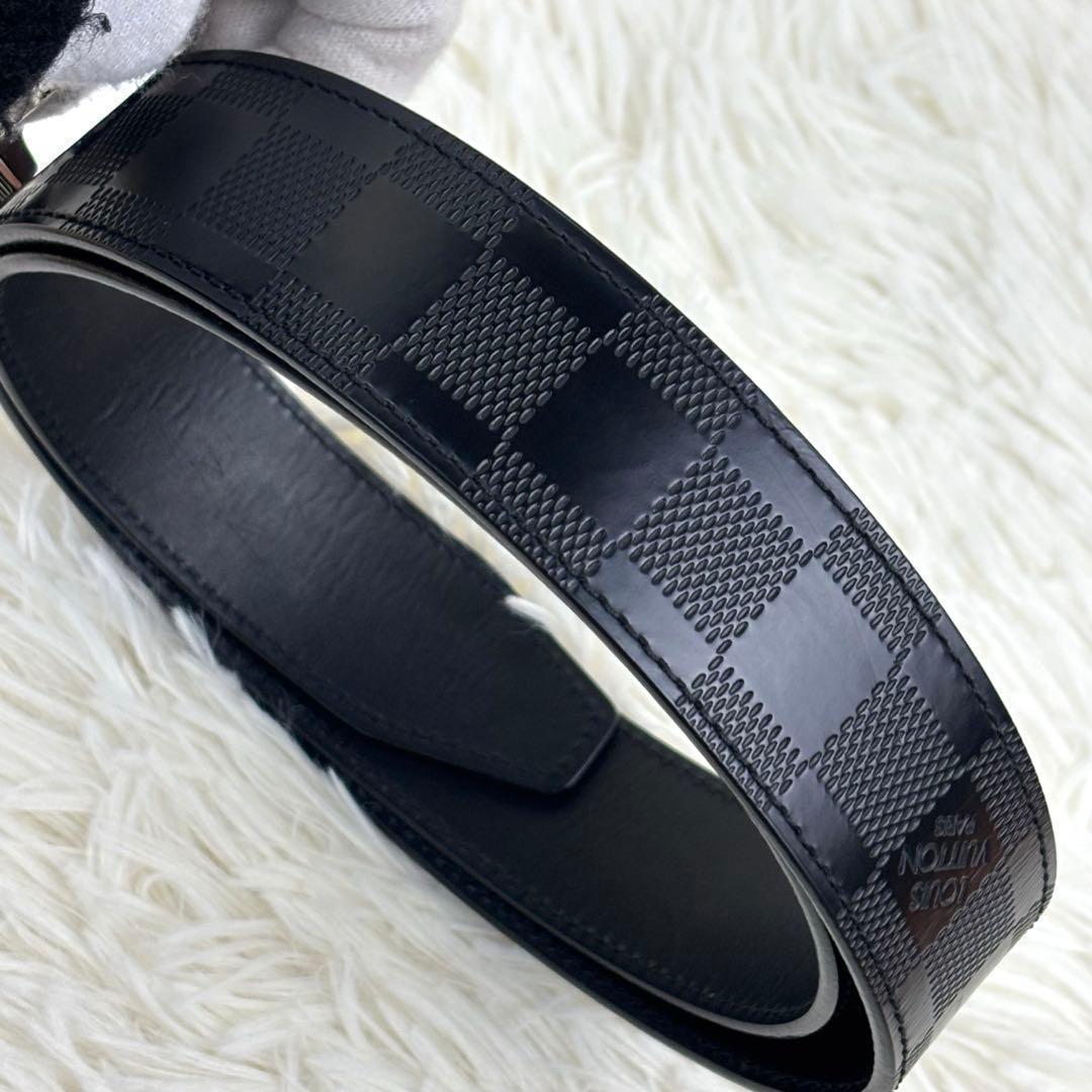 ルイヴィトン ベルト ダミエ サンチュール　ボストン　アンフィニ　レザー 黒