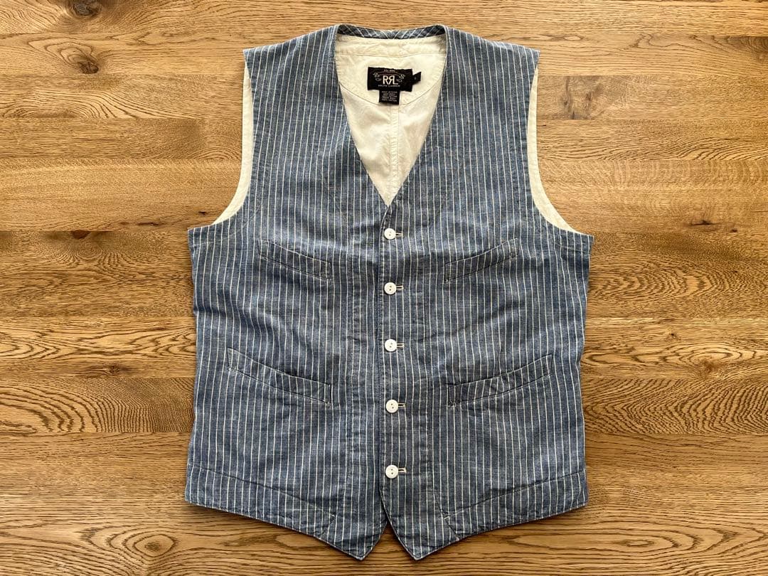 RRL STRIPE VEST ダブルアールエル ストライプ ベスト Sサイズ
