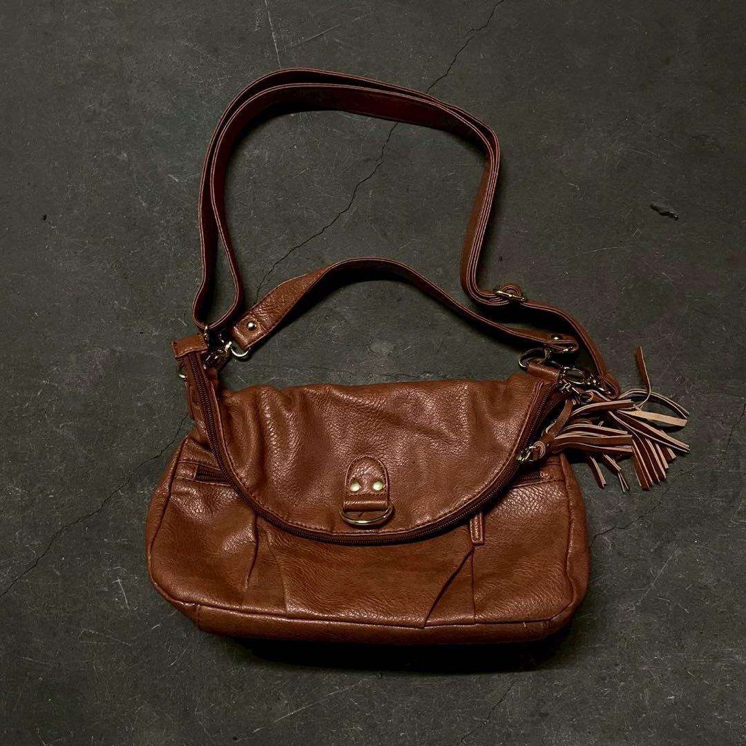 90's スタッズ ショルダーバッグ フリンジ グランジ Y2K archive