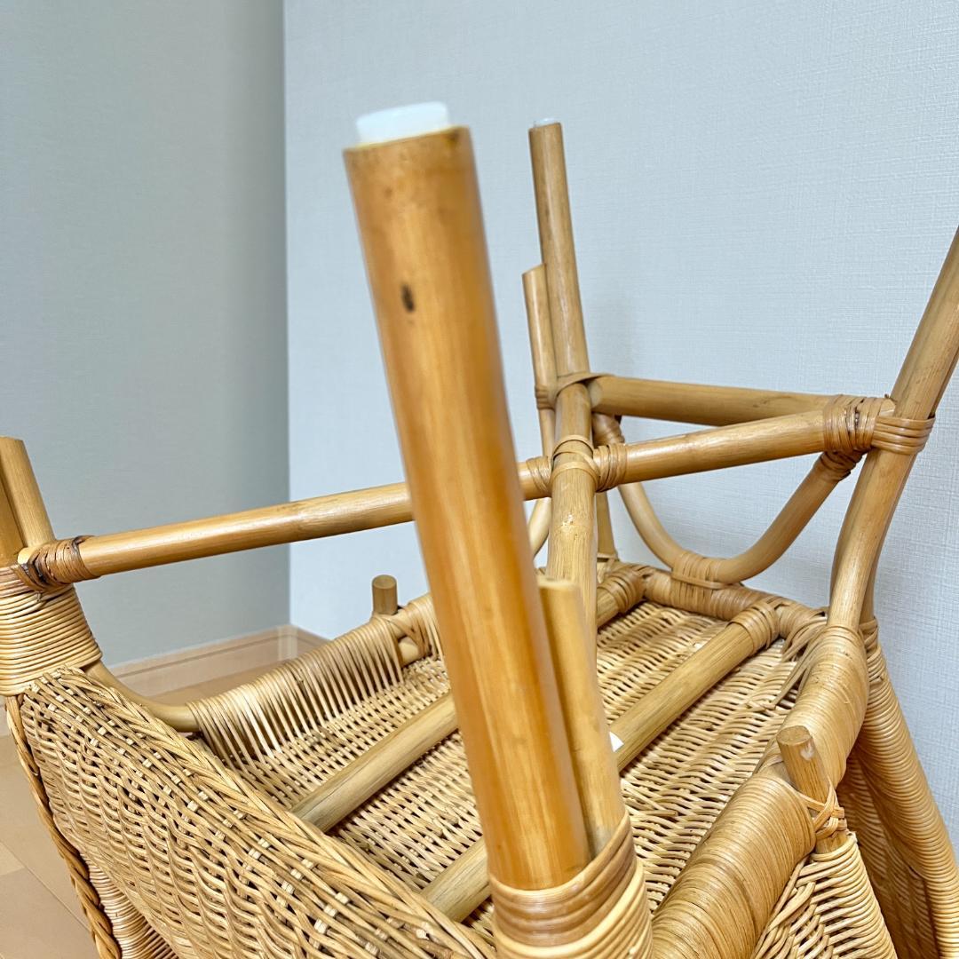 NITORI（ニトリ）ラタンチェア／ナチュラル 北欧風 アームチェア 籐家具
