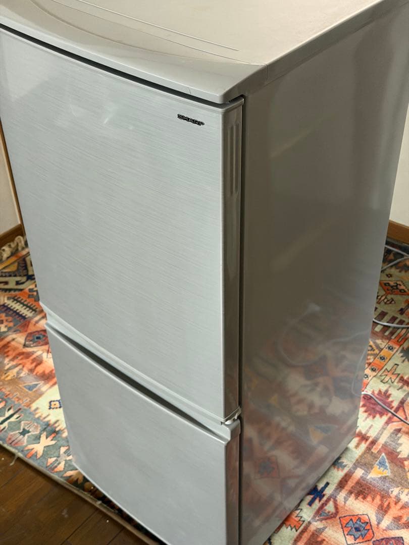 【床マット付き】シルバー冷蔵庫 2段棚