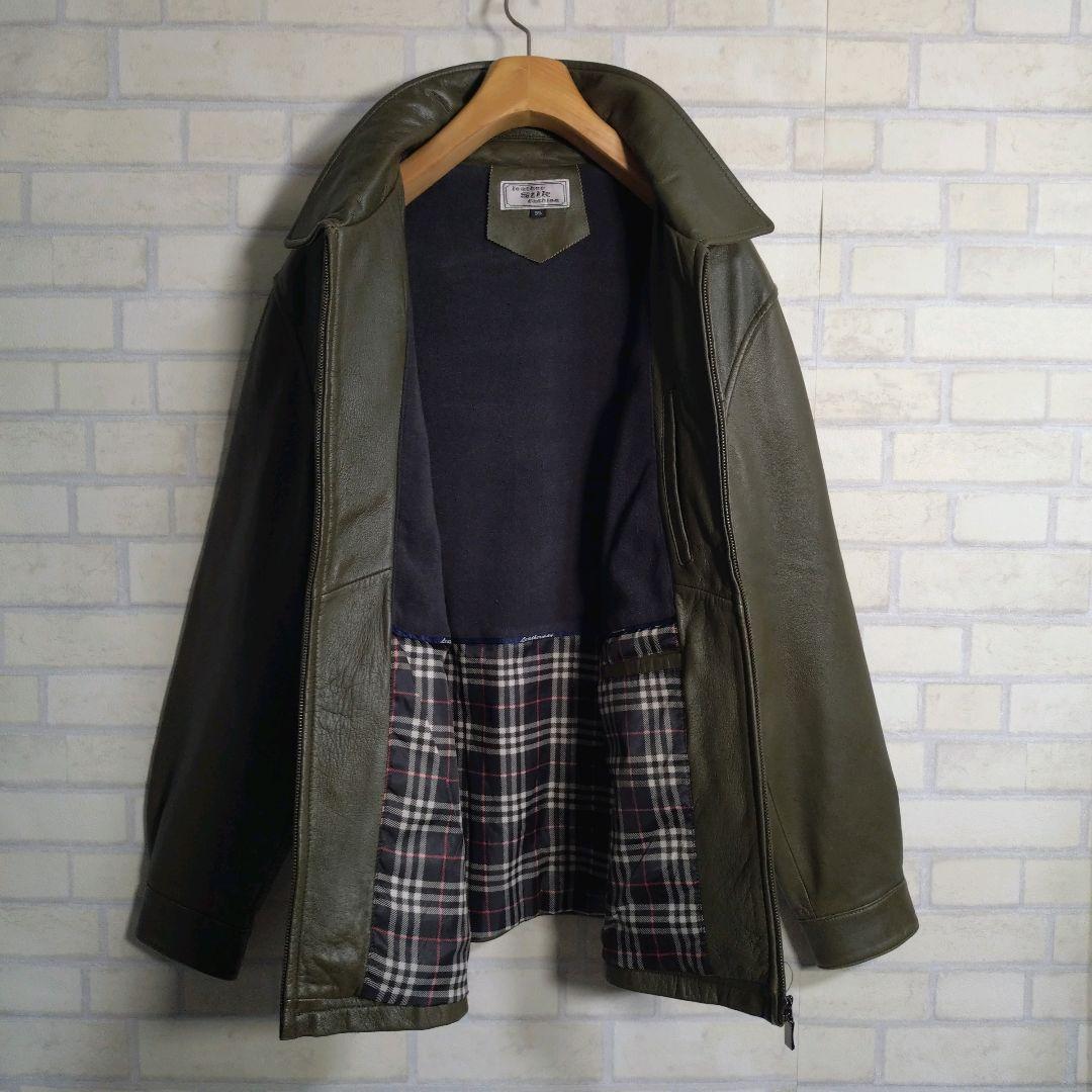 リアルレザー★レアカラー 羊革 シングル ライダースジャケット 革ジャン L程度