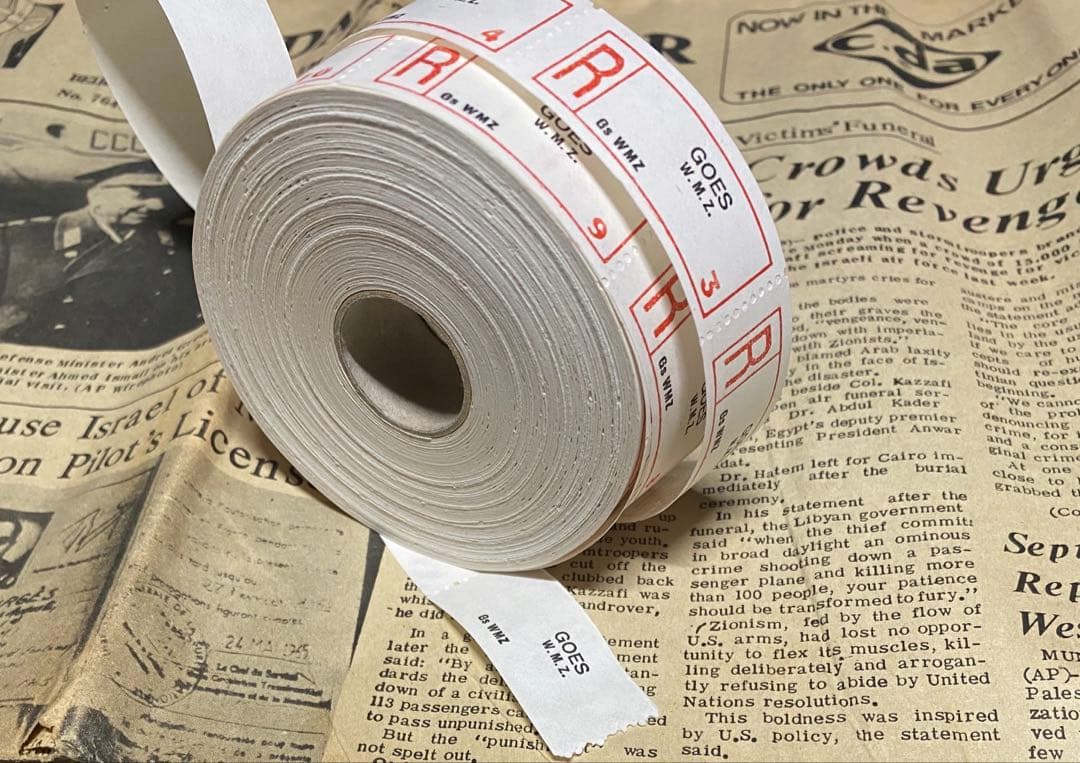 海外ヴィンテージ郵政ラベルロール　♯紙モノ