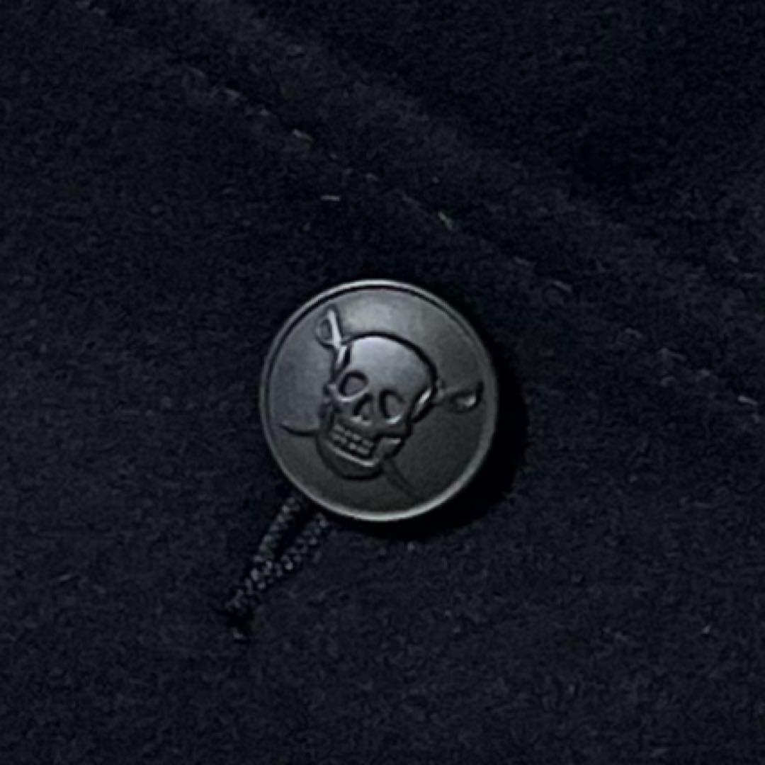 ヒステリックグラマー ワッペン スカルボタン 袖レザー スタジャン Pコート