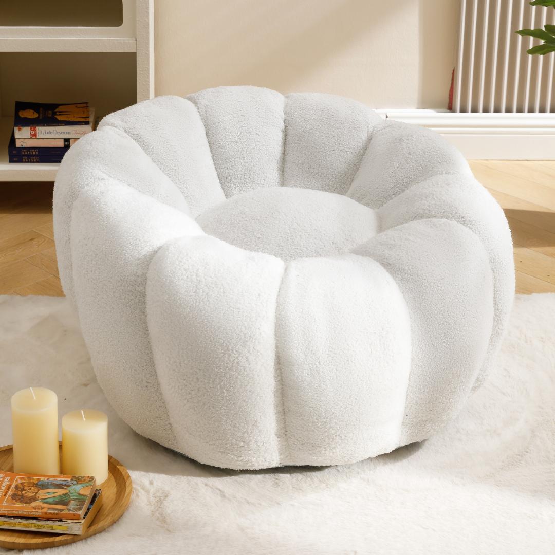 ソファ 1人掛け フラワーモチーフ 花型デザイン ふわふわ リビング／寝室用