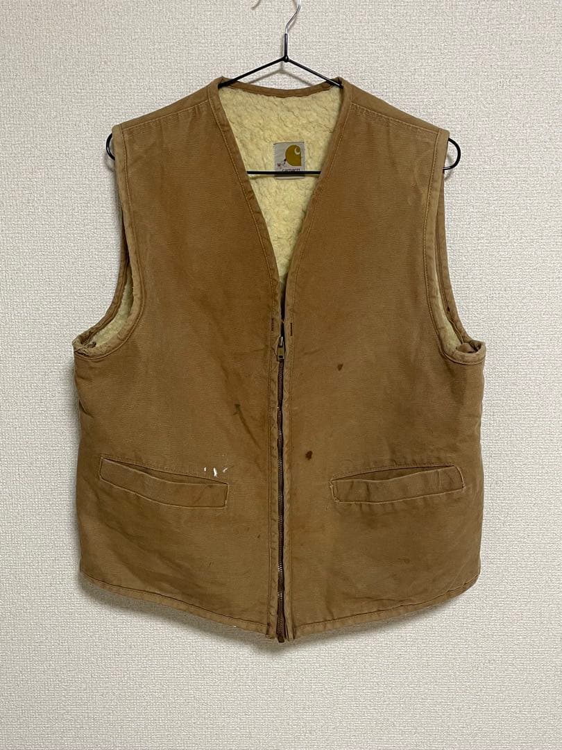 80s 90s CarHartt DUCK BOA VEST 裏地ボア