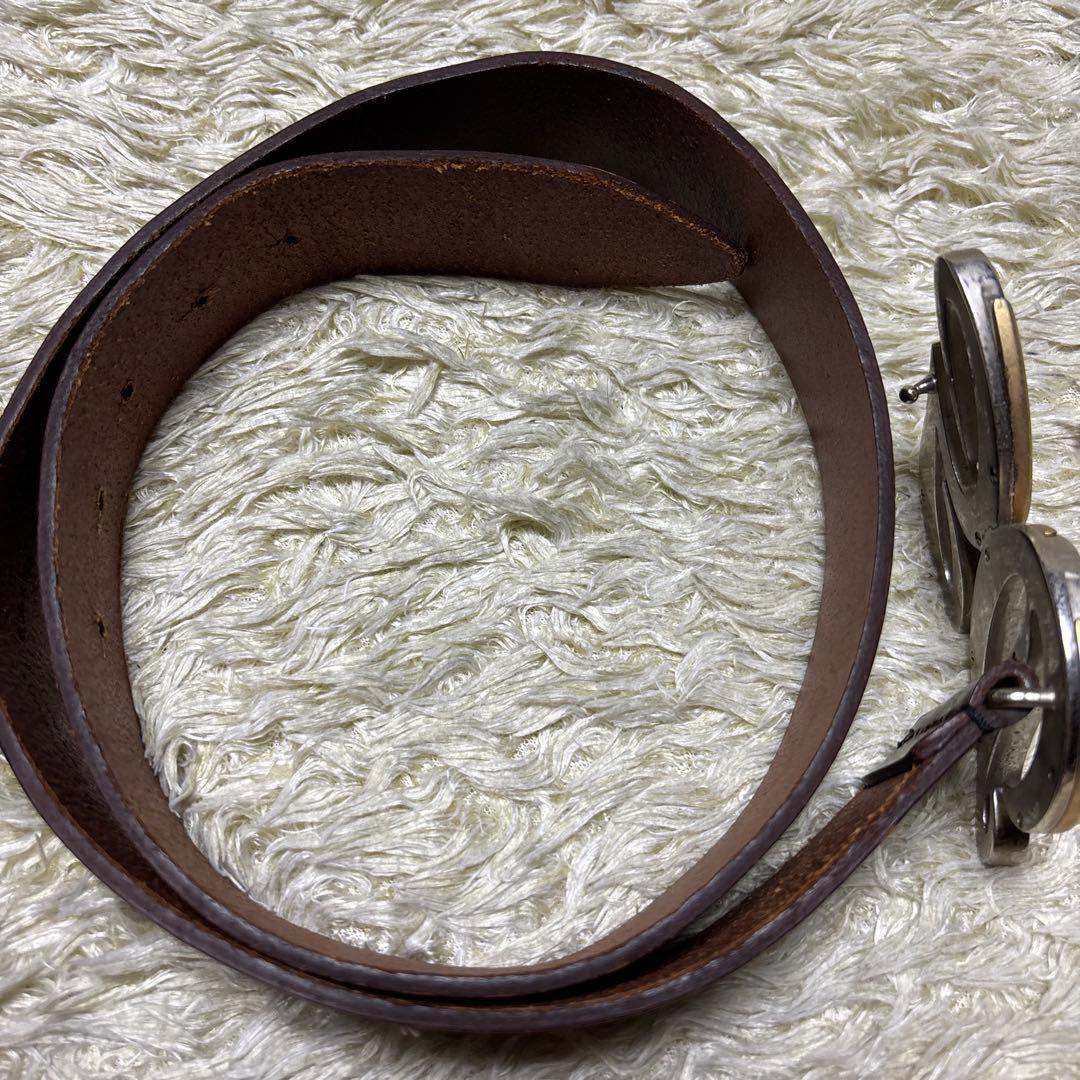 y2k 希少デザイン ドルチェ&ガッバーナ 本革レザー ベルト DG ロゴ