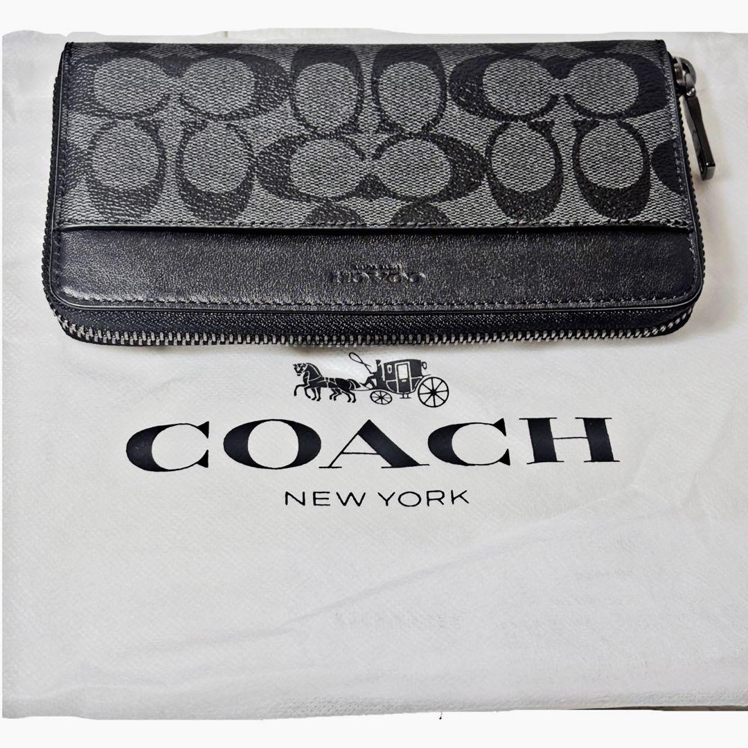 COACH アコーディオン ウォレット シグネチャー キャンバス F58112