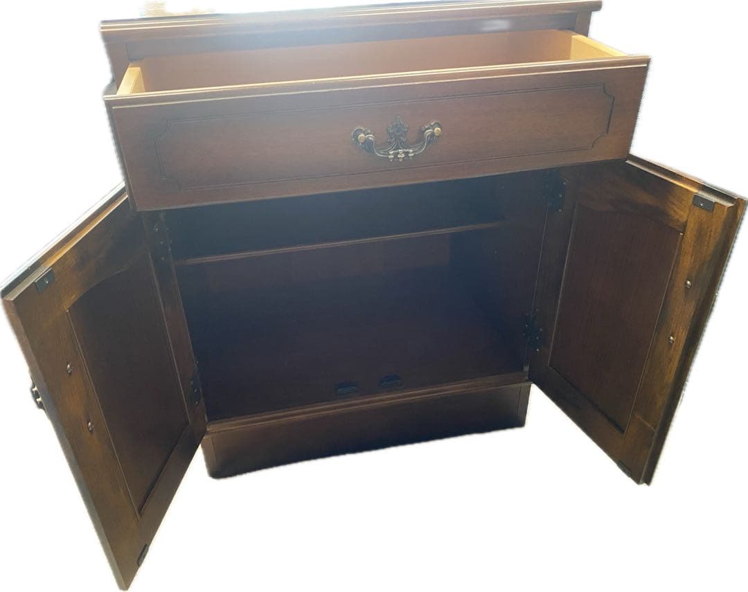 【おしゃれ】カリモク　木製ラック ダークブラウン アンティーク　チェスト