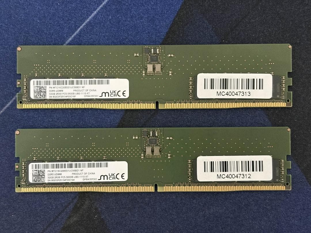 K*n様 美品 Crucial DDR5 5600 64GB (32GB×2枚セ