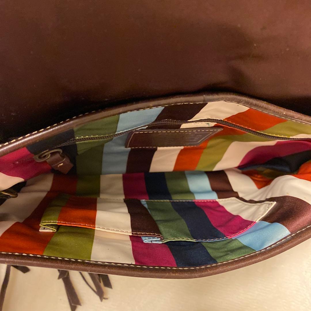 Coachブラウンフリンジスエードバッグ