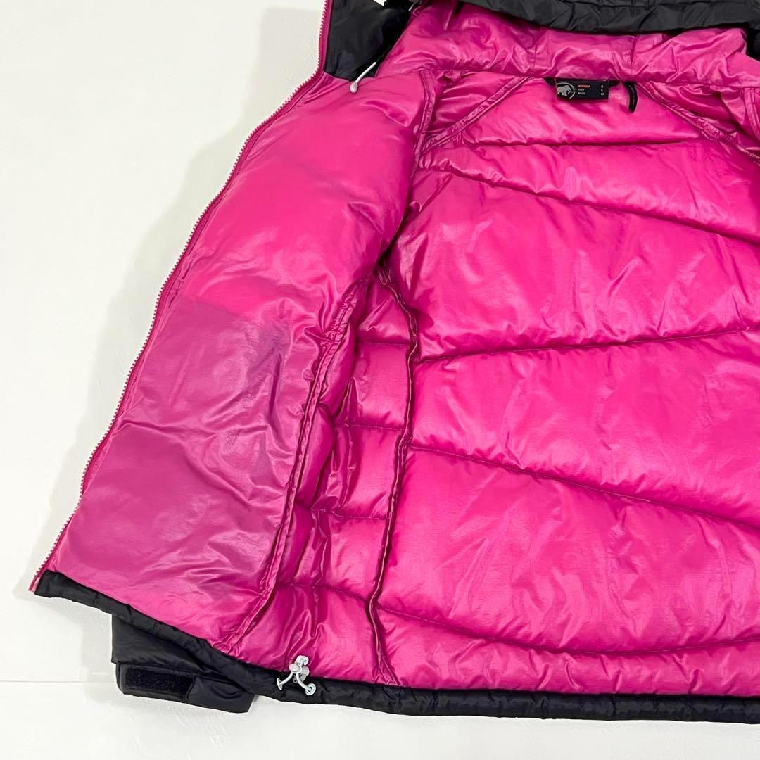 マムート アトラスフーデッドダウン ジャケット アウトドア ブラック ピンク M