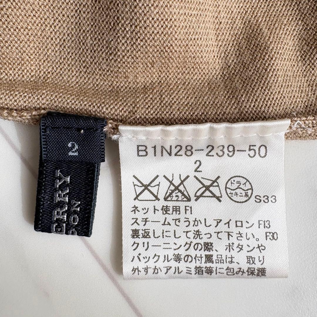 【バーバリー】ハイネックニット　薄手　ノバチェック　ホースロゴ　ウール　茶色