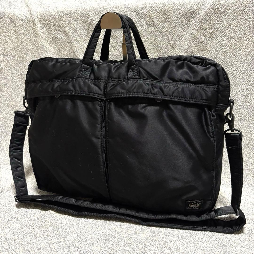 【美品】PORTER タンカー ブリーフケース 2way ブラック ナイロン