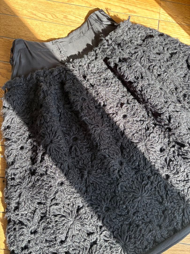 【希少美品】コムデギャルソン ウール仕立てスカートS(日本M)ネイビー(濃紺)