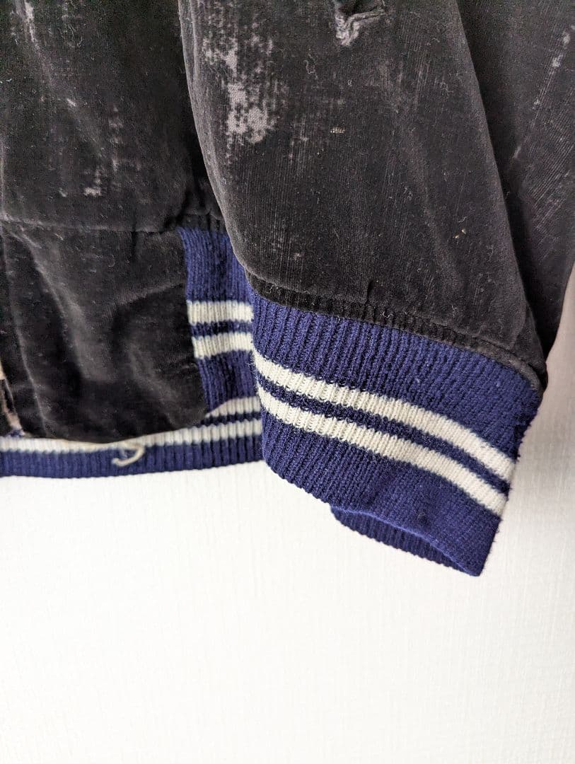 50s~60s スカジャン スーベニアジャケット 別珍 ベロア 黒 ブラック 鷲