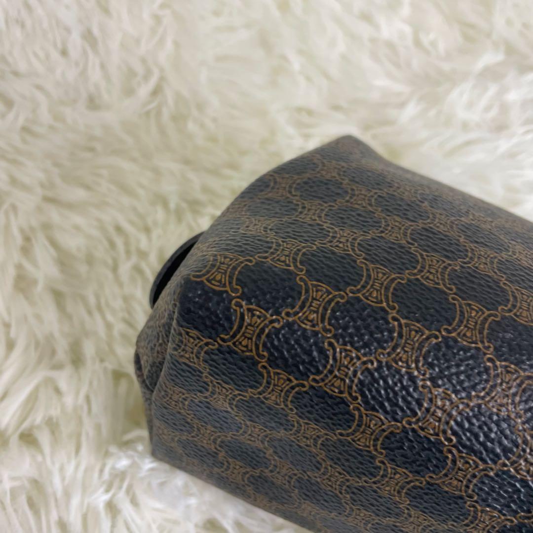 CELINE セリーヌ 黒マカダム ポーチ トリオンフ PVC 化粧ポーチ